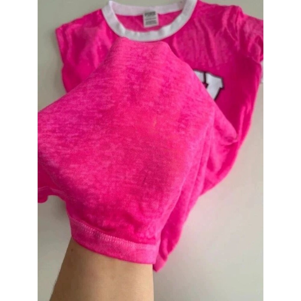Victoria’s Secret PINK Barbie pink tshirt, super cute, flawed XS - Picture 9 of 10